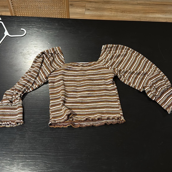 Anthropologie Smocked Striped Women’s blouse size Small - Picture 3 of 3